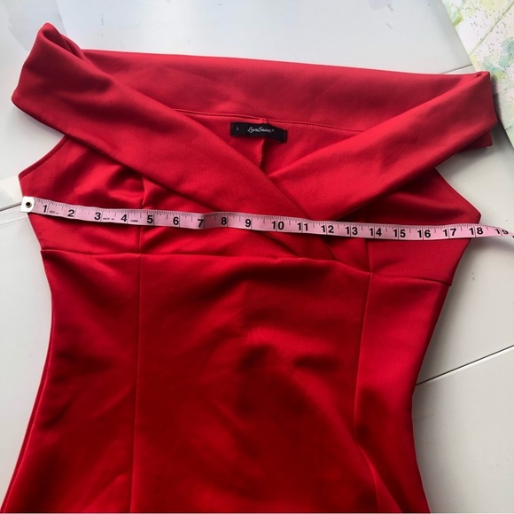 LOVESAINTS Women’s European Brand Red V Neck Dress Size L - Picture 9 of 9